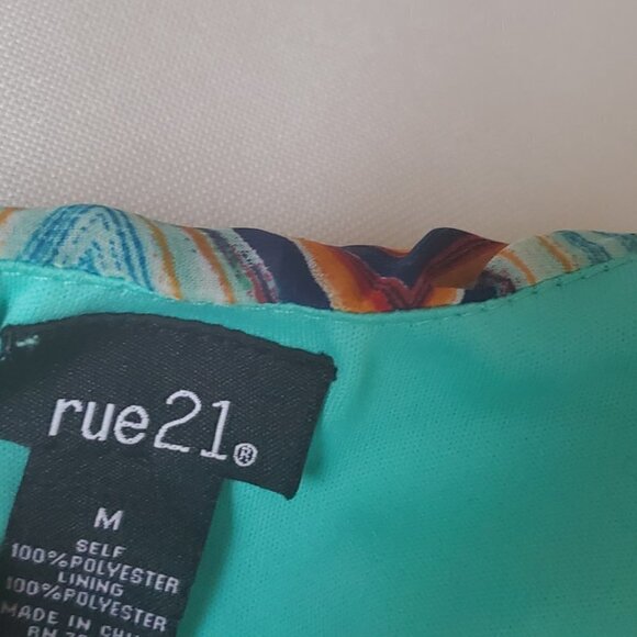 Rue21 Chiffon Sleeveless 2Step Sling Dress Size M Aqua/blue Print. 🌴 - Picture 7 of 7